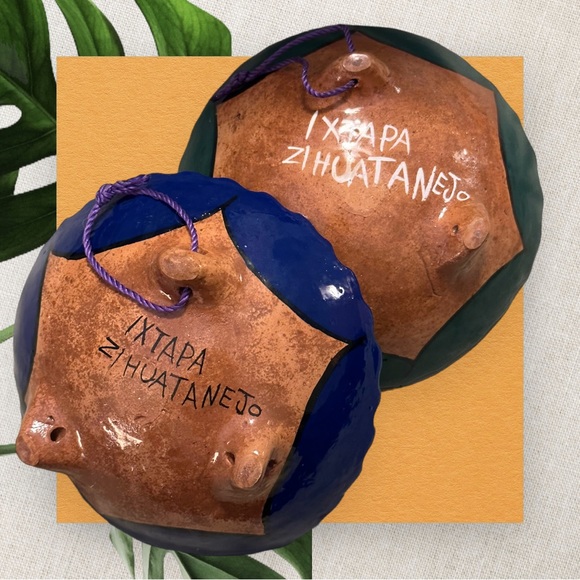 VTG Set of 2 Colorful Mexican Talavera Pottery Sunflower Footed Bowl Glazed - Picture 5 of 5